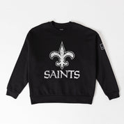 NEW ORLEANS SAINTS BOLD MOVE BLACK LABEL PREMIUM FLEECE DROP SHOULDER CREWNECK