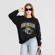 NEW ORLEANS SAINTS FIELD FOCUS BLACK LABEL PREMIUM FLEECE DROP SHOULDER CREWNECK