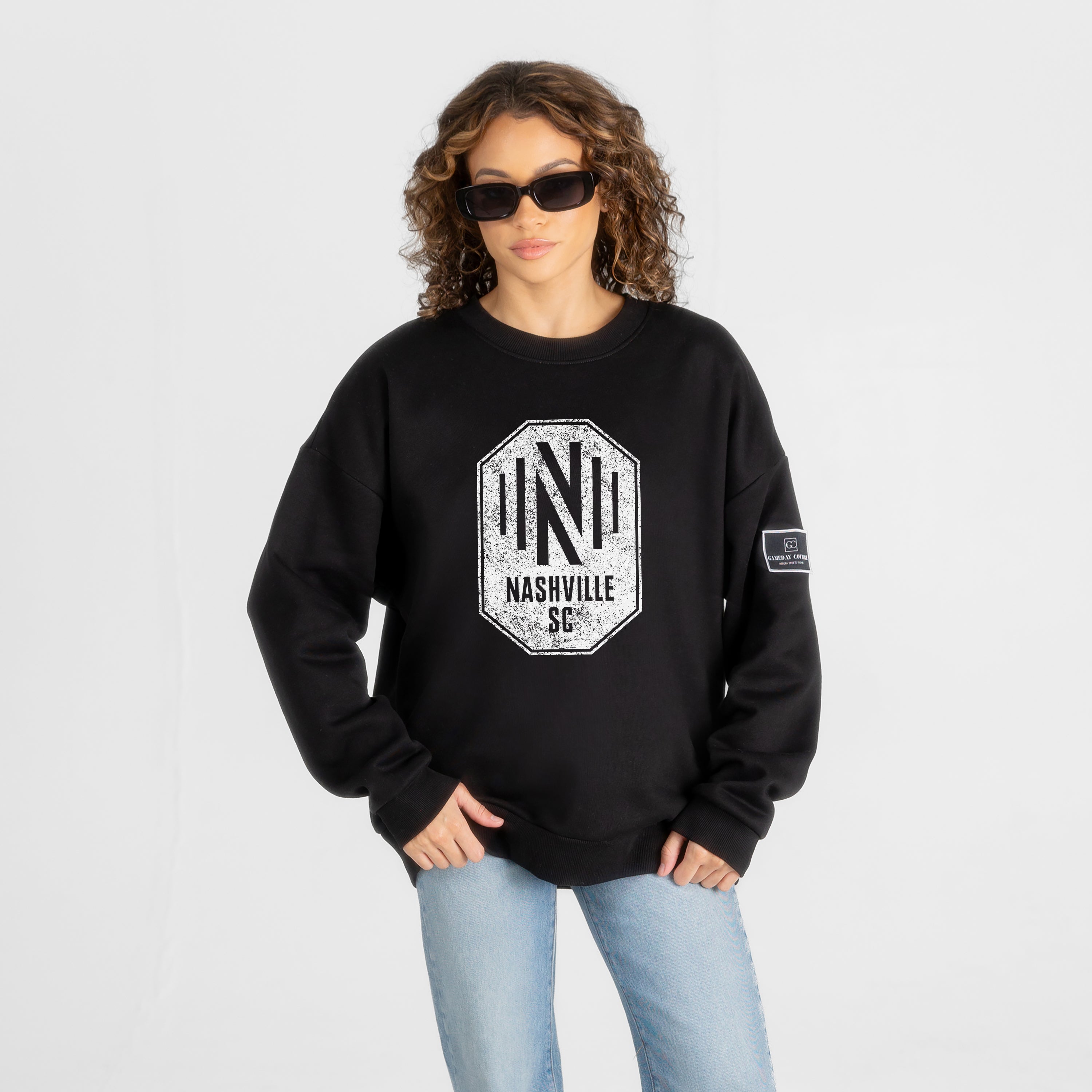 NASHVILLE SC BOLD MOVE BLACK LABEL PREMIUM FLEECE DROP SHOULDER CREWNECK