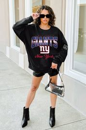 NEW YORK GIANTS POWERHOUSE PLAY BLACK LABEL PREMIUM FLEECE CREW SWEATSHIRT