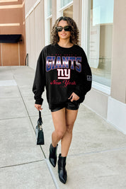 NEW YORK GIANTS POWERHOUSE PLAY BLACK LABEL PREMIUM FLEECE CREW SWEATSHIRT