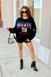 NEW YORK GIANTS POWERHOUSE PLAY BLACK LABEL PREMIUM FLEECE CREW SWEATSHIRT