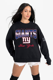 NEW YORK GIANTS POWERHOUSE PLAY BLACK LABEL PREMIUM FLEECE CREW SWEATSHIRT
