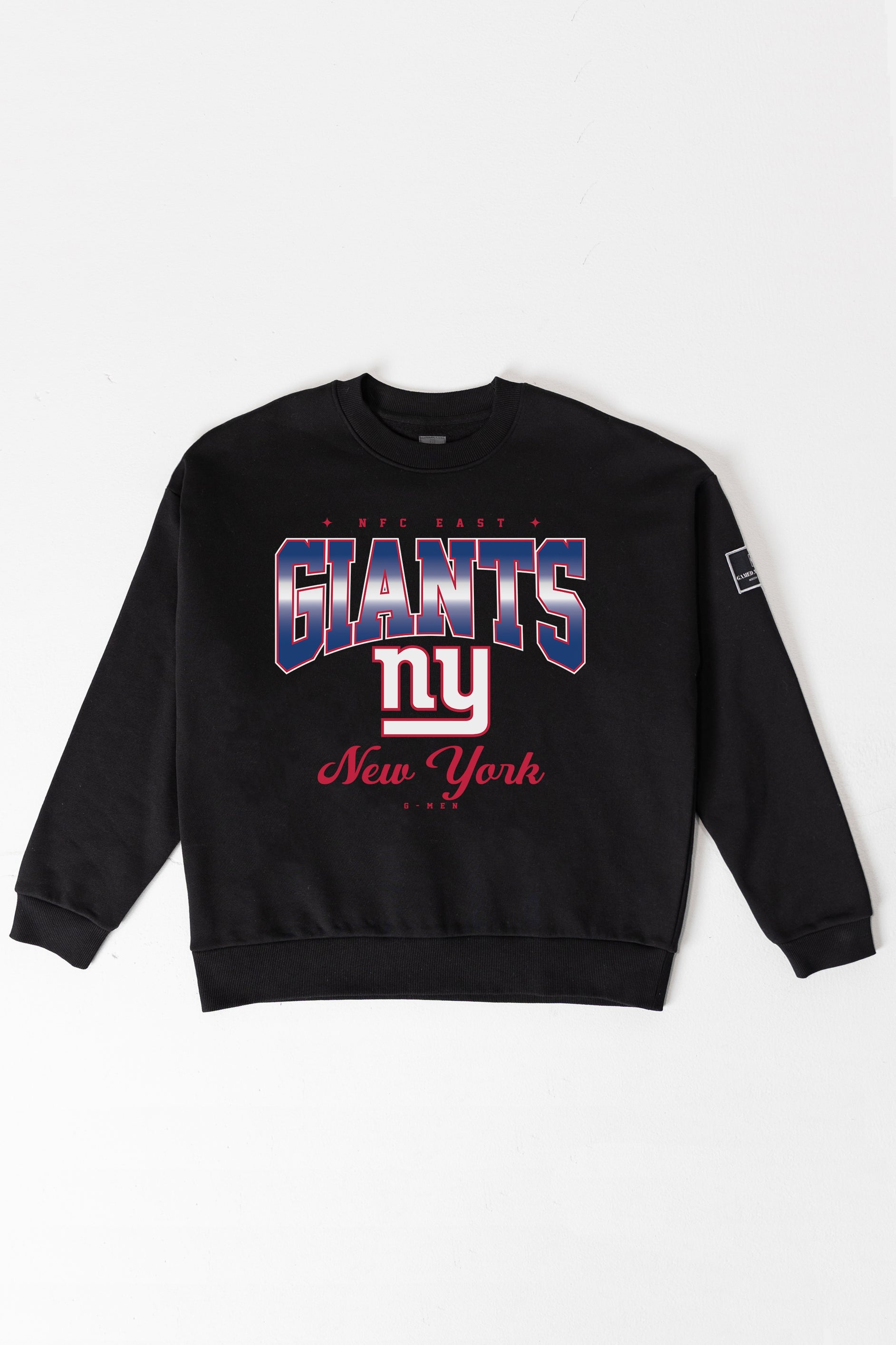 NEW YORK GIANTS POWERHOUSE PLAY BLACK LABEL PREMIUM FLEECE CREW SWEATSHIRT