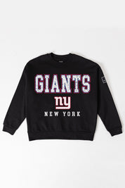 NEW YORK GIANTS LEVEL UP BLACK LABEL PREMIUM FLEECE CREW SWEATSHIRT