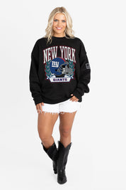 NEW YORK GIANTS VICTORY LANE BLACK LABEL PREMIUM FLEECE CREW SWEATSHIRT
