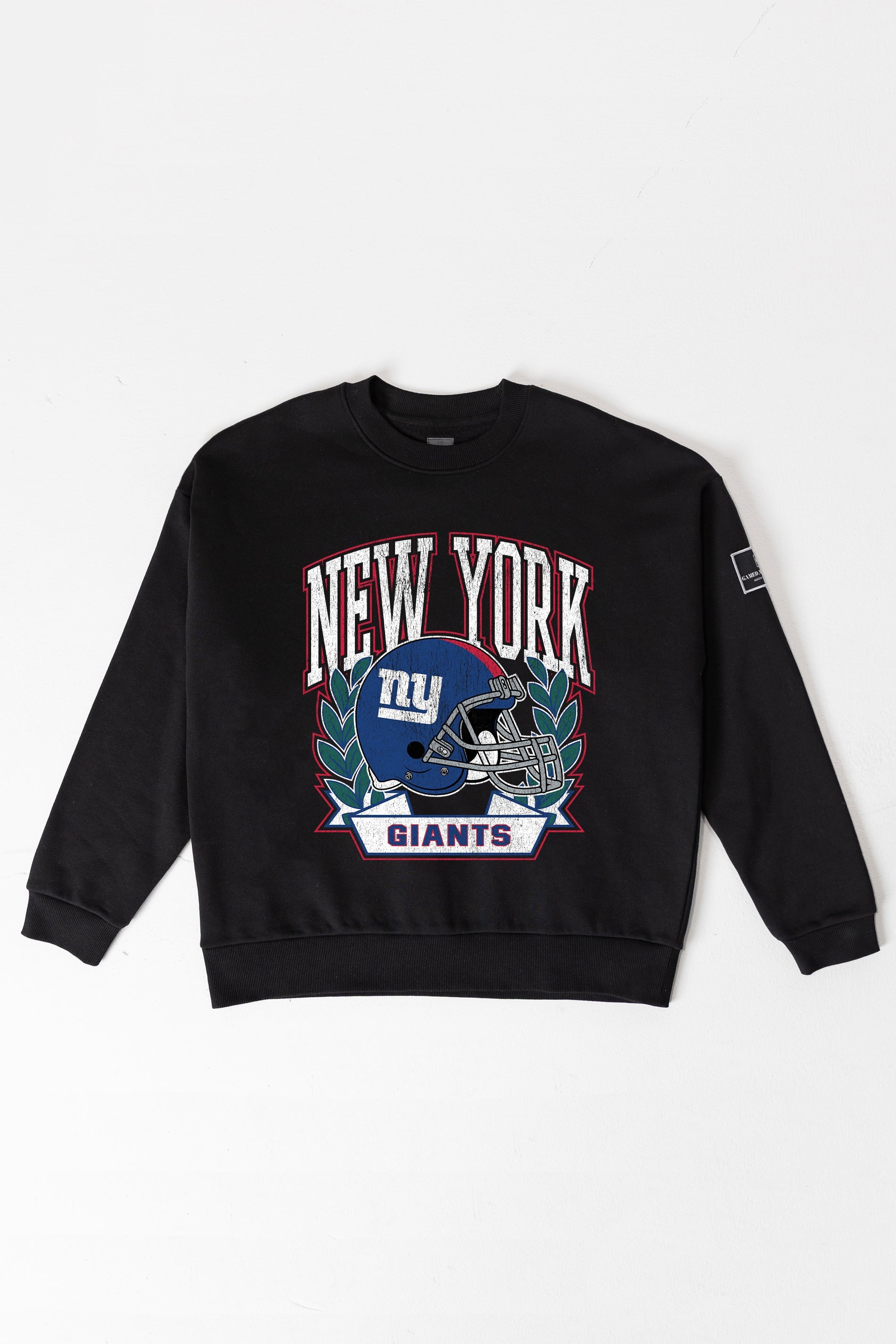 NEW YORK GIANTS VICTORY LANE BLACK LABEL PREMIUM FLEECE CREW SWEATSHIRT