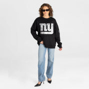 NEW YORK GIANTS BOLD MOVE BLACK LABEL PREMIUM FLEECE DROP SHOULDER CREWNECK