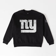 NEW YORK GIANTS BOLD MOVE BLACK LABEL PREMIUM FLEECE DROP SHOULDER CREWNECK