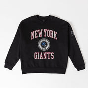 NEW YORK GIANTS FIERCE FLOW BLACK LABEL PREMIUM FLEECE DROP SHOULDER CREWNECK