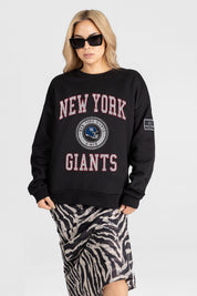 NEW YORK GIANTS FIERCE FLOW BLACK LABEL PREMIUM FLEECE DROP SHOULDER CREWNECK