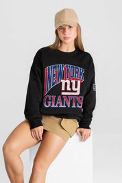 NEW YORK GIANTS VICTORY PRIME BLACK LABEL PREMIUM FLEECE DROP SHOULDER CREWNECK