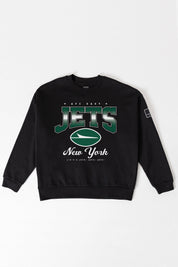 NEW YORK JETS POWERHOUSE PLAY BLACK LABEL PREMIUM FLEECE CREW SWEATSHIRT