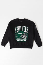 NEW YORK JETS VICTORY LANE BLACK LABEL PREMIUM FLEECE CREW SWEATSHIRT