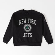 NEW YORK JETS FIERCE FLOW BLACK LABEL PREMIUM FLEECE DROP SHOULDER CREWNECK