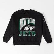 NEW YORK JETS VICTORY PRIME BLACK LABEL PREMIUM FLEECE DROP SHOULDER CREWNECK
