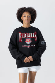 NEW YORK RED BULLS PLAYERS ONLY BLACK LABEL PREMIUM FLEECE DROP SHOULDER CREWNECK