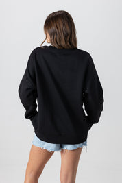 NEW YORK RED BULLS PLAYERS ONLY BLACK LABEL PREMIUM FLEECE DROP SHOULDER CREWNECK