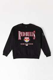 NEW YORK RED BULLS PLAYERS ONLY BLACK LABEL PREMIUM FLEECE DROP SHOULDER CREWNECK