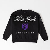 NEW YORK UNIVERSITY VIOLETS LEGACY CLUB BLACK LABEL PREMIUM FLEECE DROP SHOULDER CREWNECK