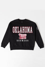 OKLAHOMA SOONERS LEVEL UP BLACK LABEL PREMIUM FLEECE CREW SWEATSHIRT
