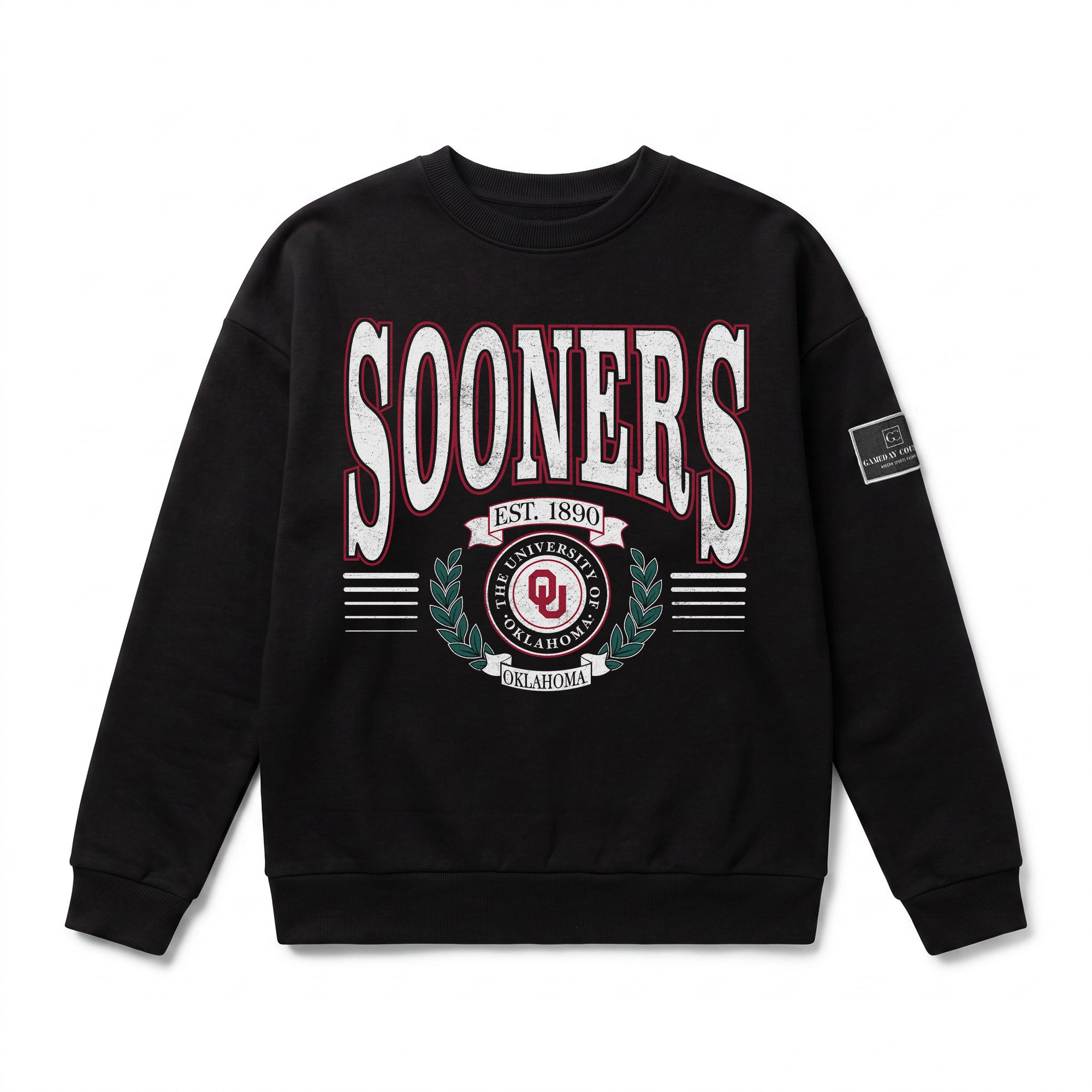 OKLAHOMA SOONERS HONOR BOUND BLACK LABEL PREMIUM FLEECE CREWNECK