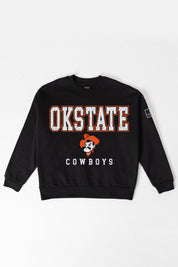 OKLAHOMA STATE COWBOYS LEVEL UP BLACK LABEL PREMIUM FLEECE CREW SWEATSHIRT