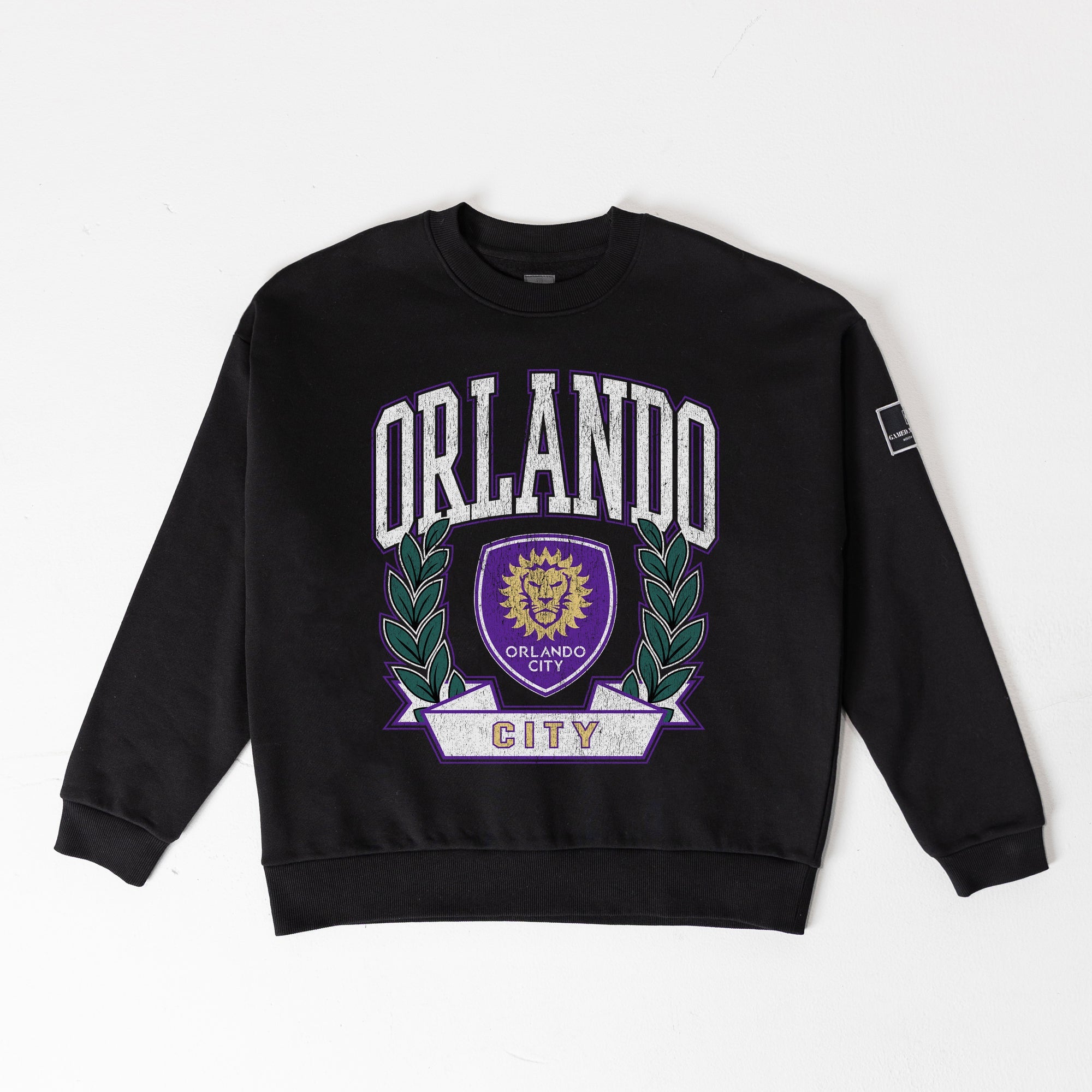 ORLANDO CITY SC LEGACY CLUB BLACK LABEL PREMIUM FLEECE DROP SHOULDER CREWNECK