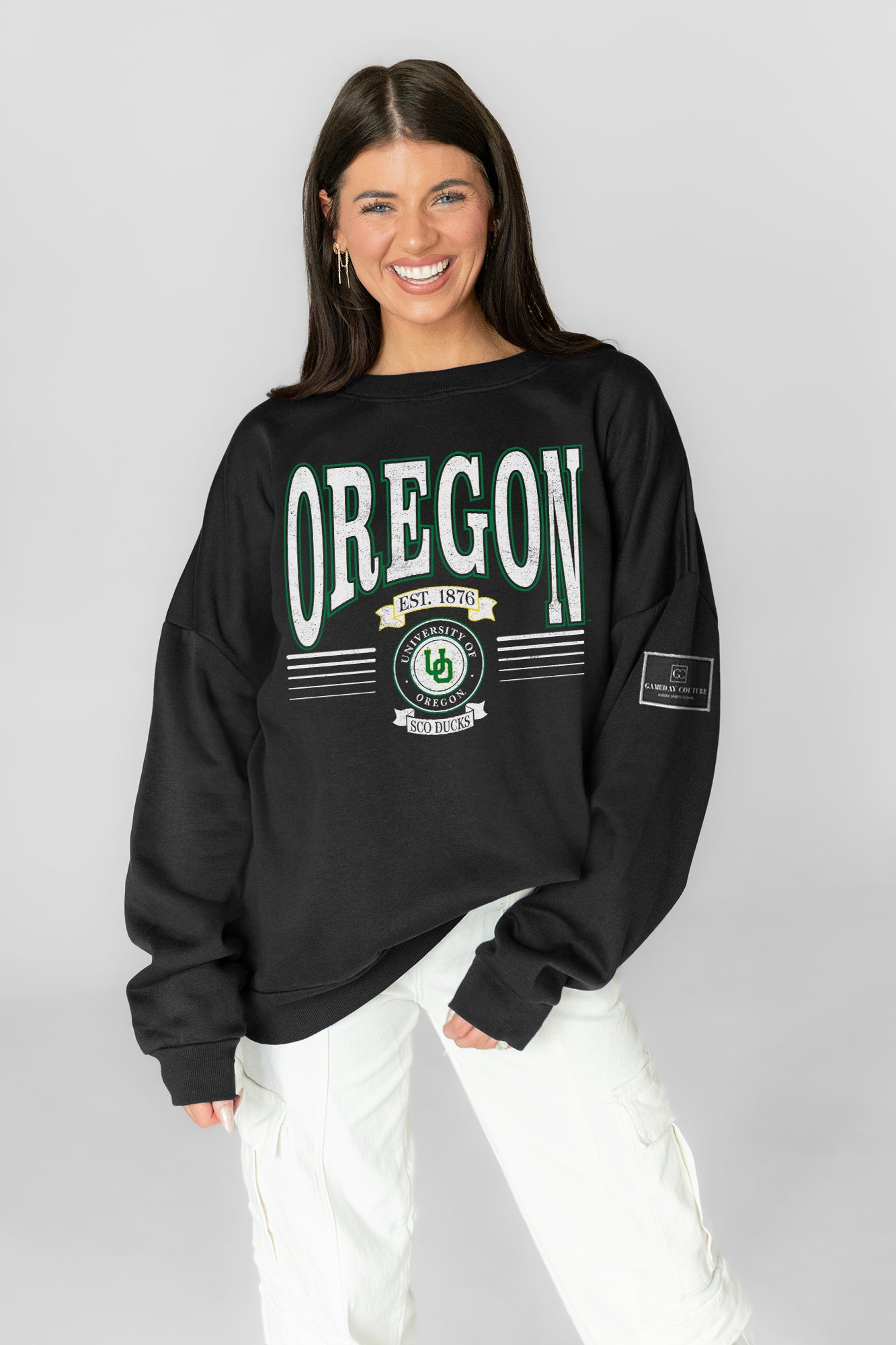 OREGON DUCKS HONOR BOUND BLACK LABEL PREMIUM FLEECE CREWNECK