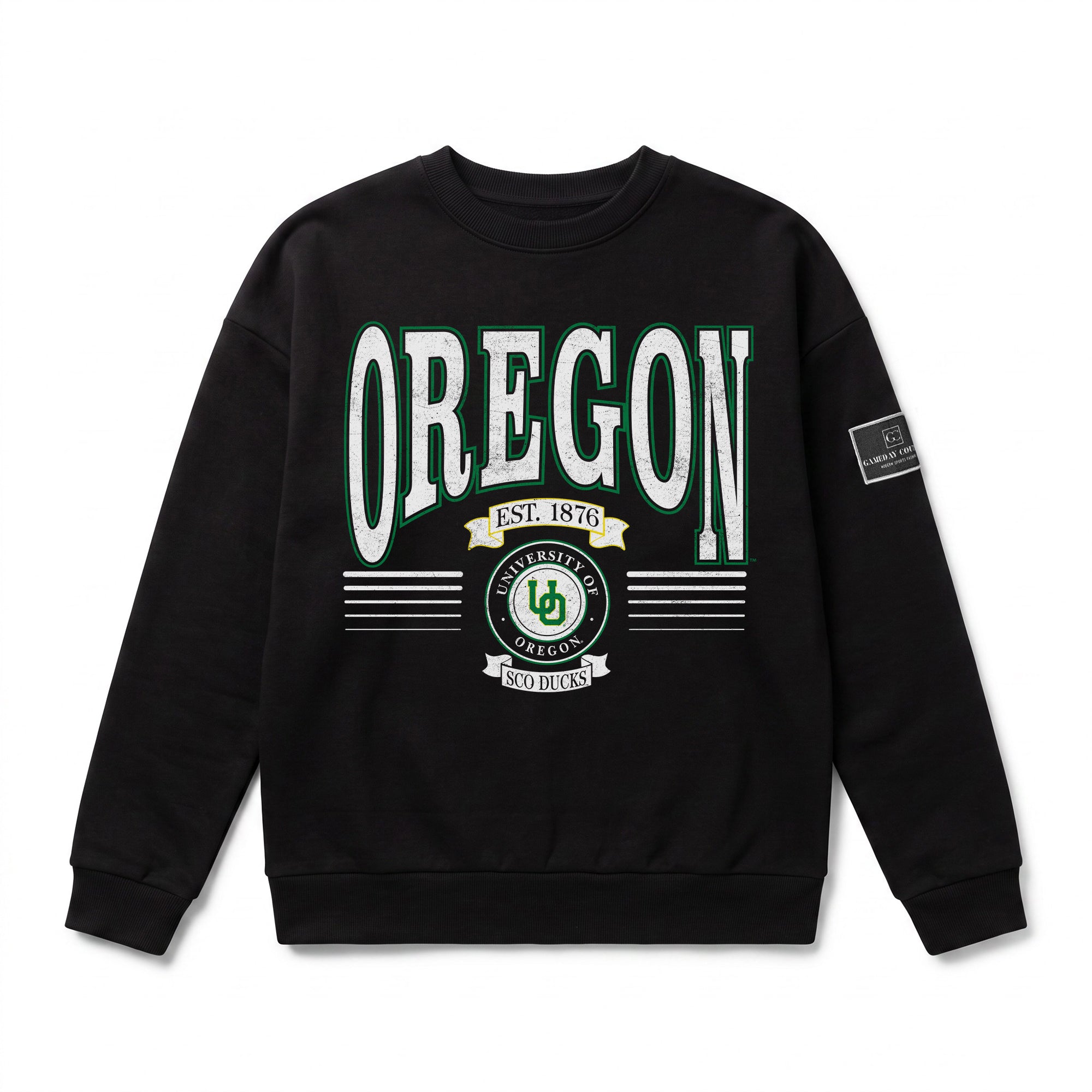 OREGON DUCKS HONOR BOUND BLACK LABEL PREMIUM FLEECE CREWNECK