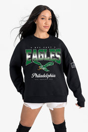 PHILADELPHIA EAGLES POWERHOUSE PLAY BLACK LABEL PREMIUM FLEECE CREW SWEATSHIRT