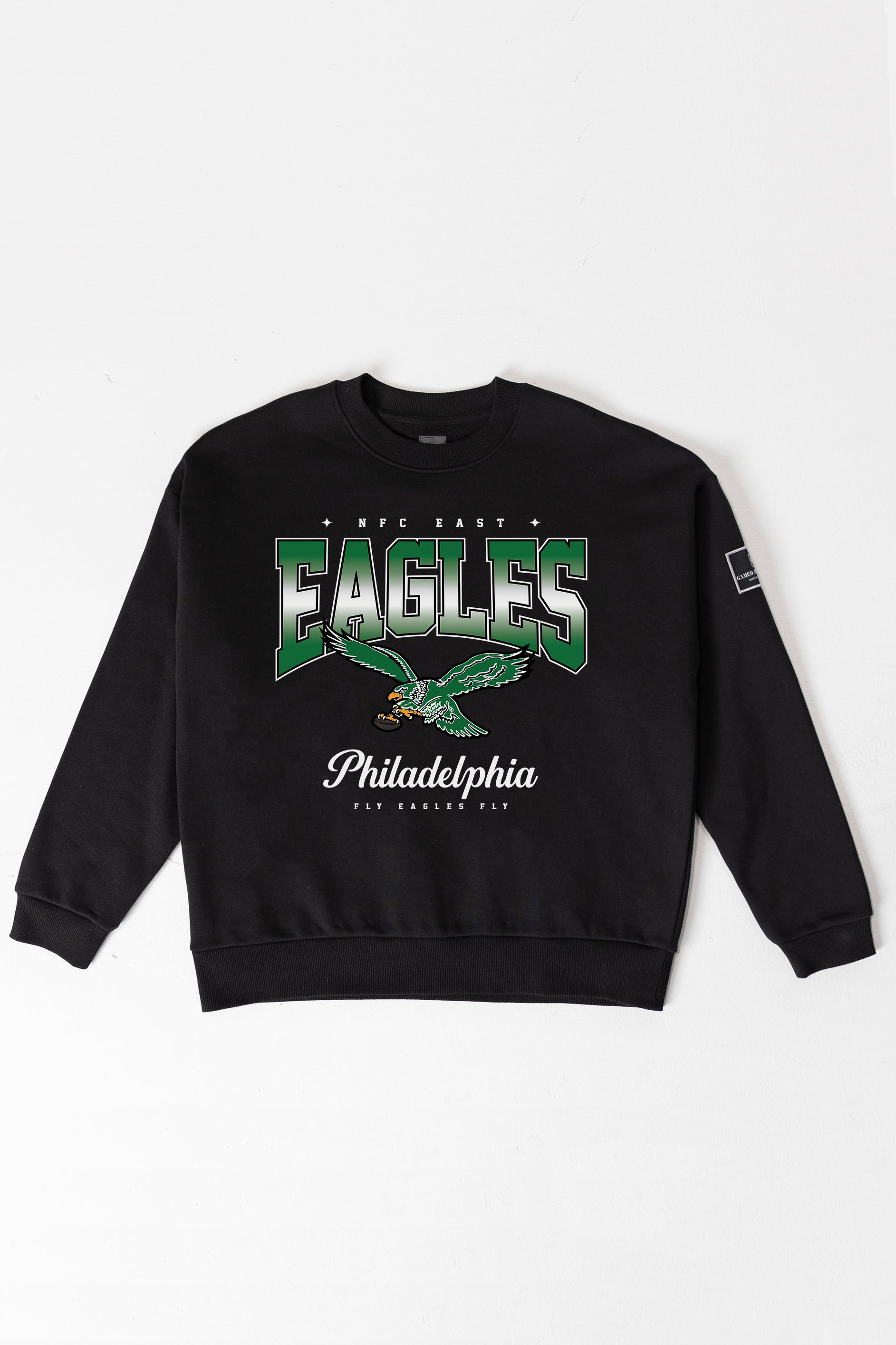 PHILADELPHIA EAGLES POWERHOUSE PLAY BLACK LABEL PREMIUM FLEECE CREW SWEATSHIRT