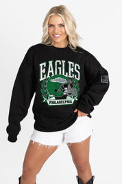 PHILADELPHIA EAGLES VICTORY LANE BLACK LABEL PREMIUM FLEECE CREW SWEATSHIRT