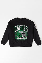 PHILADELPHIA EAGLES VICTORY LANE BLACK LABEL PREMIUM FLEECE CREW SWEATSHIRT