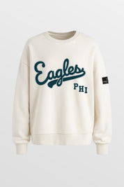 PHILADELPHIA EAGLES CLUTCH MOVE BLACK LABEL PREMIUM FLEECE CREW SWEATSHIRT BY RANDI MAHOMES