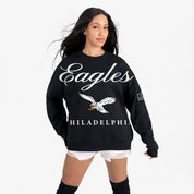 PHILADELPHIA EAGLES LEGACY CLUB BLACK LABEL PREMIUM FLEECE DROP SHOULDER CREWNECK