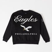 PHILADELPHIA EAGLES LEGACY CLUB BLACK LABEL PREMIUM FLEECE DROP SHOULDER CREWNECK