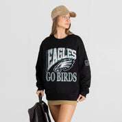 PHILADELPHIA EAGLES VICTORY PRIME BLACK LABEL PREMIUM FLEECE DROP SHOULDER CREWNECK