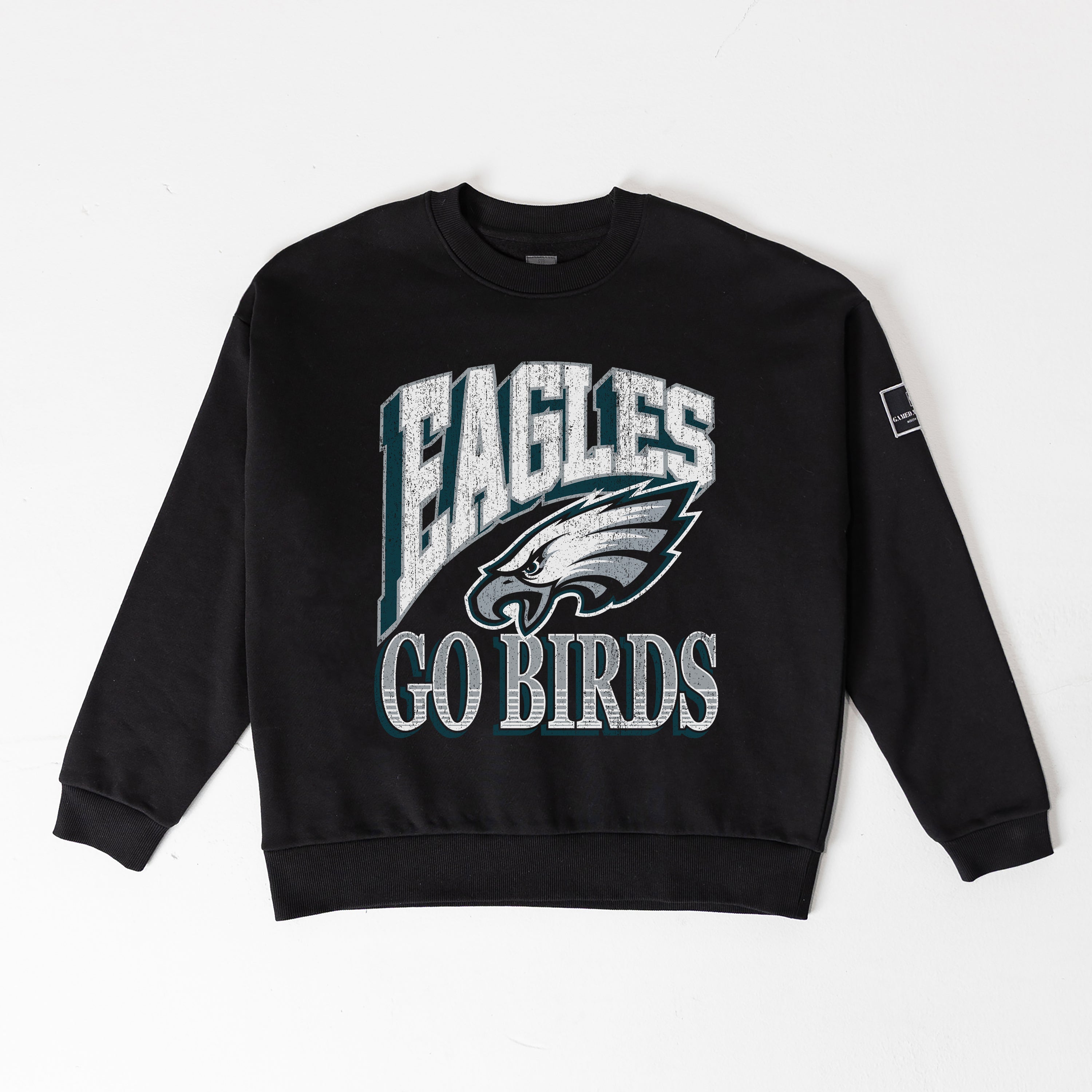 PHILADELPHIA EAGLES VICTORY PRIME BLACK LABEL PREMIUM FLEECE DROP SHOULDER CREWNECK