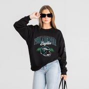 PHILADELPHIA EAGLES FIELD FOCUS BLACK LABEL PREMIUM FLEECE DROP SHOULDER CREWNECK