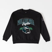 PHILADELPHIA EAGLES FIELD FOCUS BLACK LABEL PREMIUM FLEECE DROP SHOULDER CREWNECK