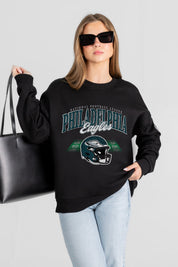 PHILADELPHIA EAGLES FIELD FOCUS BLACK LABEL PREMIUM FLEECE DROP SHOULDER CREWNECK