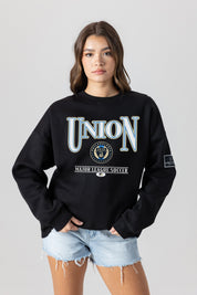PHILADELPHIA UNION PLAYERS ONLY BLACK LABEL PREMIUM FLEECE DROP SHOULDER CREWNECK