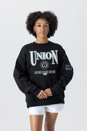 PHILADELPHIA UNION PLAYERS ONLY BLACK LABEL PREMIUM FLEECE DROP SHOULDER CREWNECK
