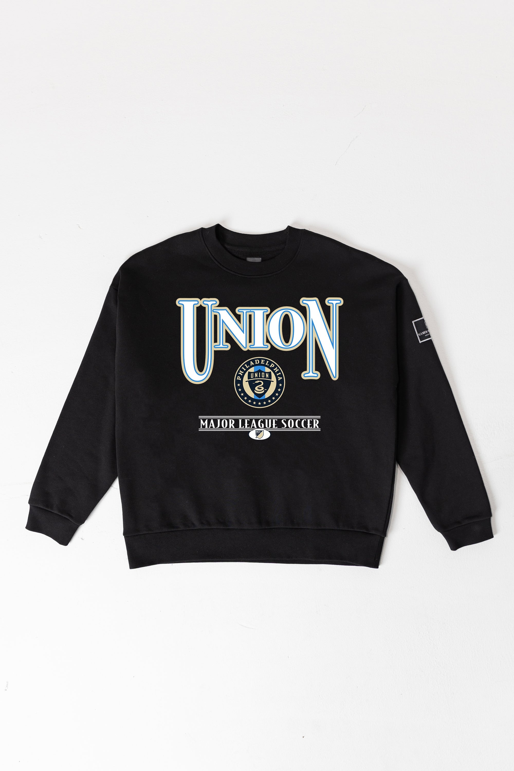 PHILADELPHIA UNION PLAYERS ONLY BLACK LABEL PREMIUM FLEECE DROP SHOULDER CREWNECK