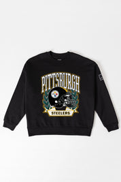 PITTSBURGH STEELERS VICTORY LANE BLACK LABEL PREMIUM FLEECE CREW SWEATSHIRT