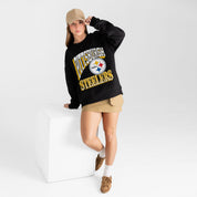 PITTSBURGH STEELERS VICTORY PRIME BLACK LABEL PREMIUM FLEECE DROP SHOULDER CREWNECK