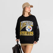 PITTSBURGH STEELERS VICTORY PRIME BLACK LABEL PREMIUM FLEECE DROP SHOULDER CREWNECK