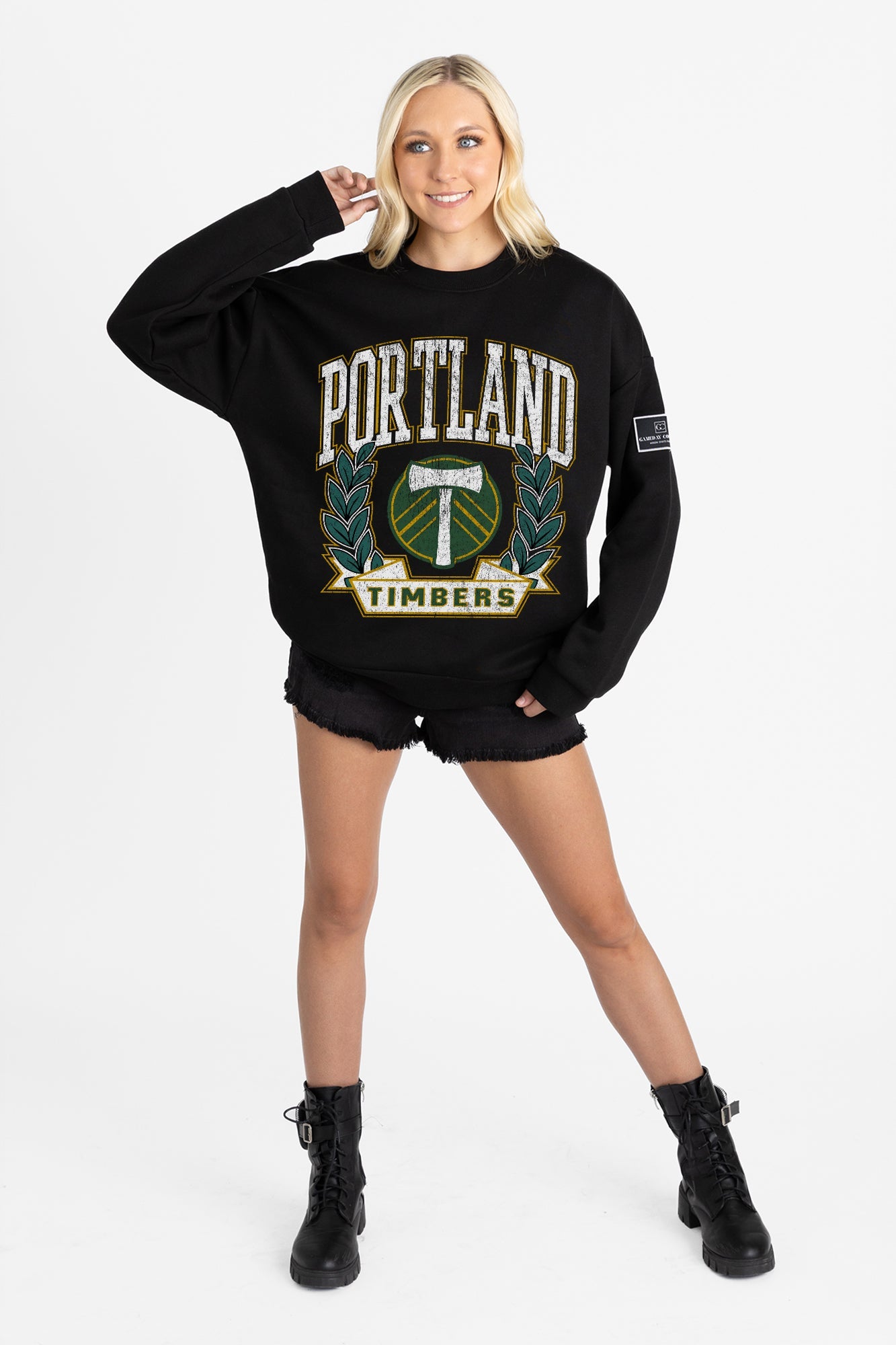 PORTLAND TIMBERS LEGACY CLUB BLACK LABEL PREMIUM FLEECE DROP SHOULDER CREWNECK