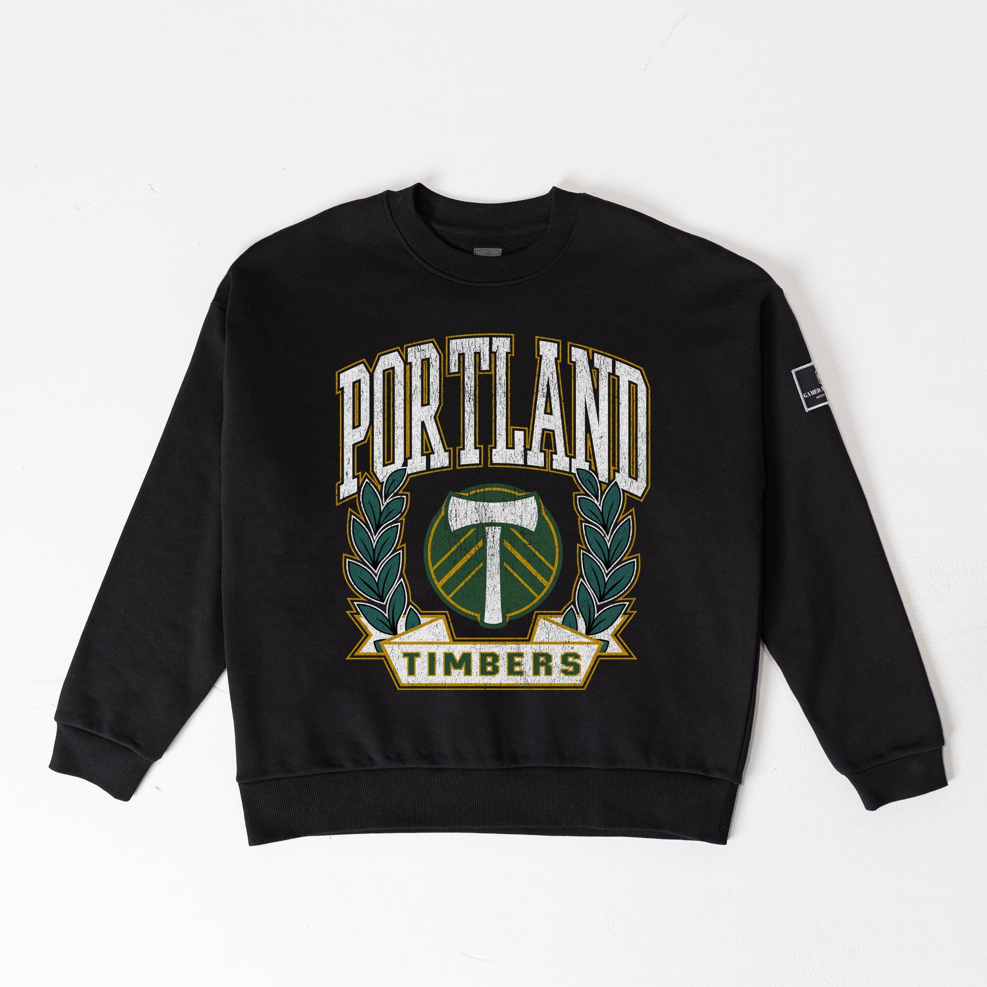 PORTLAND TIMBERS LEGACY CLUB BLACK LABEL PREMIUM FLEECE DROP SHOULDER CREWNECK